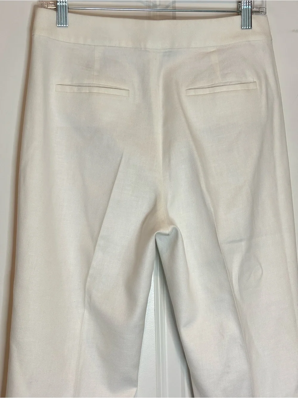 J. Crew Kate White Linen Blend Lined Straight Leg Pants 4 - Picture 7 of 14